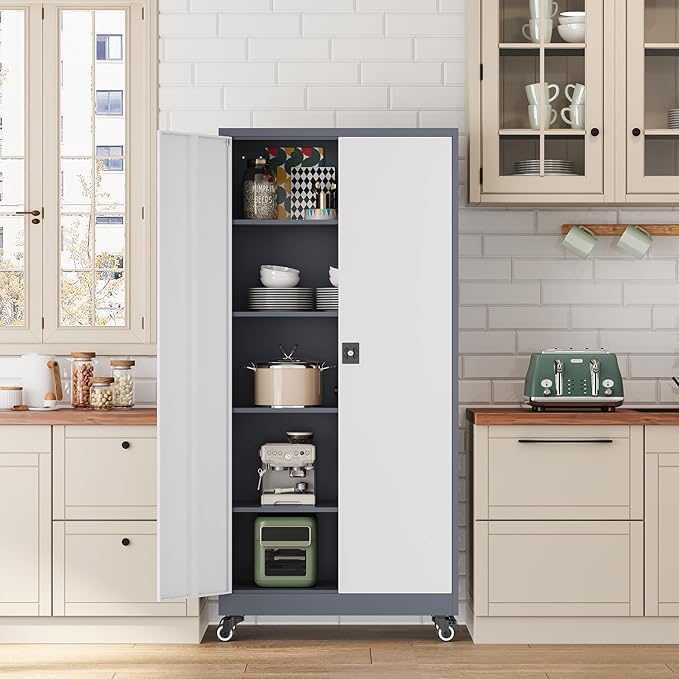 Metal Rolling Storage Cabinet-74.6” Tall Steel File Cabinets - Image 5
