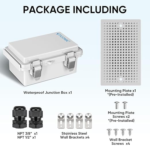 TICONN Waterproof Electrical Junction Box IP67 ABS Plastic Enclosure - Image 6