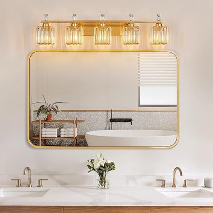 FDPBY Vanity Lights 5-Light Modern Crystal Vanity Light Gold Bathroom Light - Image 3