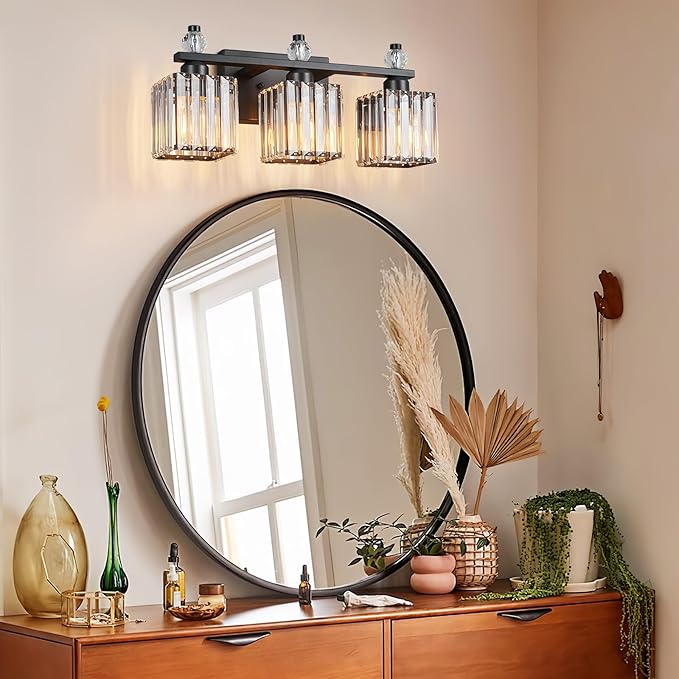 FDPBY Sand Black Bathroom Vanity Lights Crystal Vanity Light Bathroom Lighting - Image 7