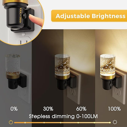 L LOHAS LED Night Light, Dimmable Bubble Night Lights Plug into Wall, 2 Pack - Image 2
