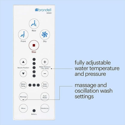 Brondell Swash SE600 Bidet Toilet Seat, Fits Elongated Toilets, Warm Air Dryer - Image 5