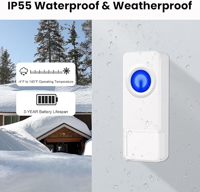 Wireless Doorbell with 2 Receivers 2 Buttons - Image 6