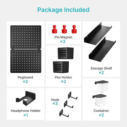 PEGZONE Pegboard Wall Organizer Combination Kit, Overall 25.4"x16.6" Metal - Image 3