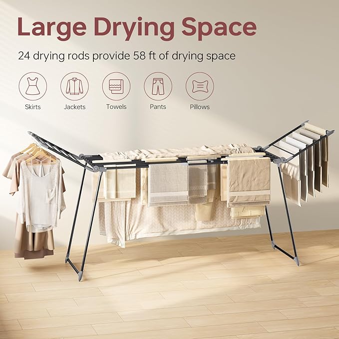 APEXCHASER Clothes Drying Rack Foldable, Large Drying Rack - Image 5