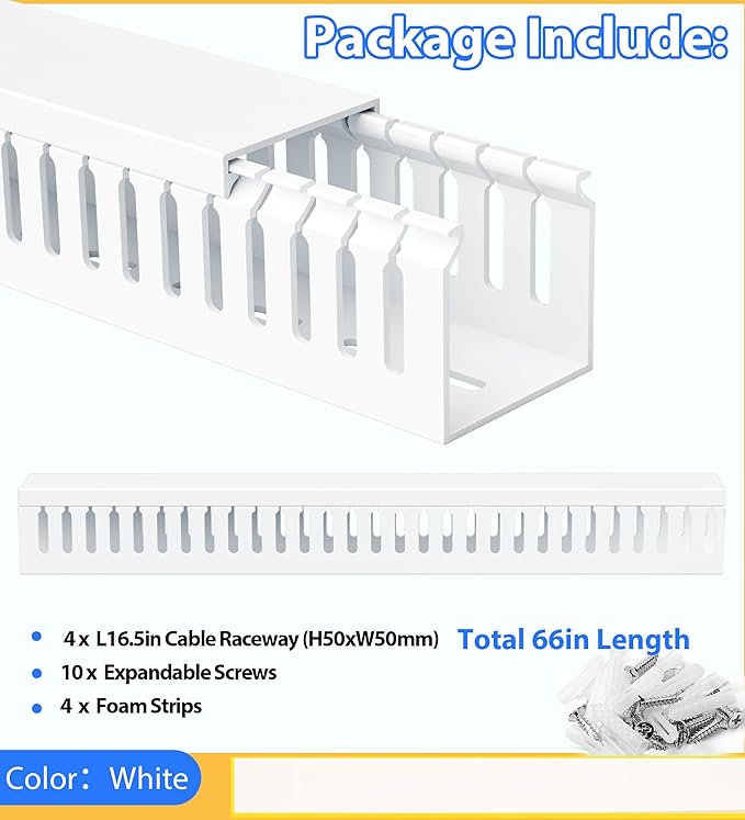ZhiYo 66in Professional Server Rack Cable Management Raceway, H2in x W2in Cable - Image 6