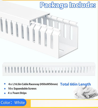 ZhiYo 66in Professional Server Rack Cable Management Raceway, H2in x W2in Cable - Image 6