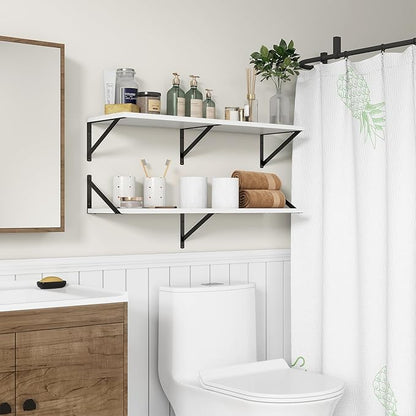 36"W x 10"D Floating Shelves, 10 Inch Deep White Floating Shelves, Farmhouse - Image 2