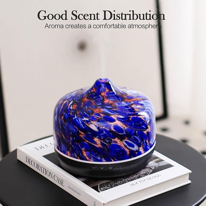 Porseme 500ml Glass Essential Oil Diffuser Aromatherapy Ultrasonic Cool Mist - Image 4