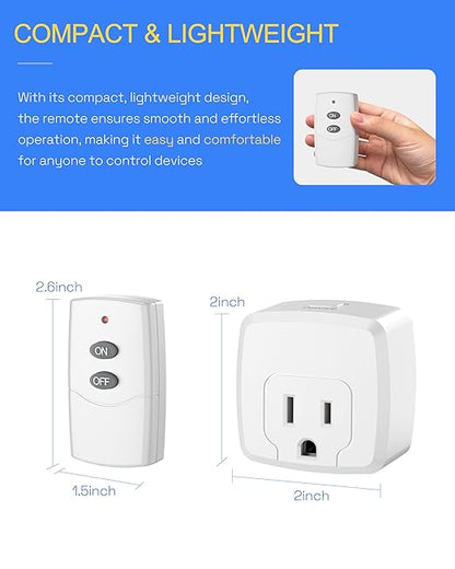 HBN Remote Control Outlet Plug Remote Light Switch Remote Outlet Switch - Image 6
