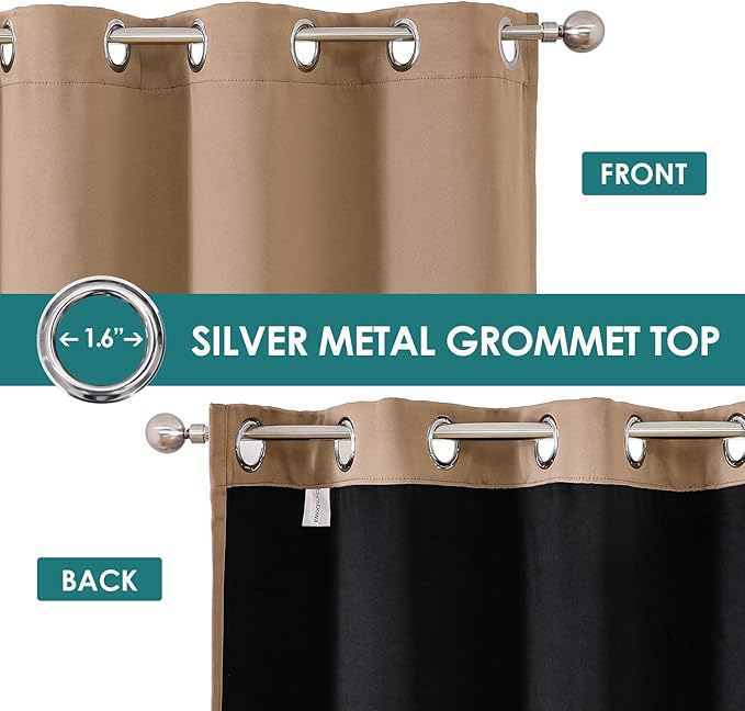 ChrisDowa 100% Blackout Curtains 108 inch Long - Image 3