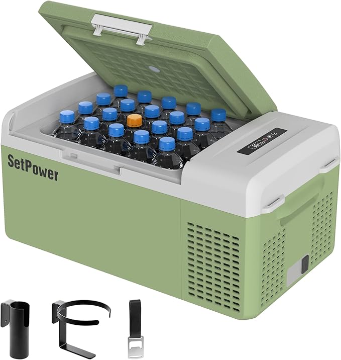 Setpower FC15 Portable 12v Refrigerator, -4℉-68℉ Fast Cooling Car Refrigerator by SetPower
