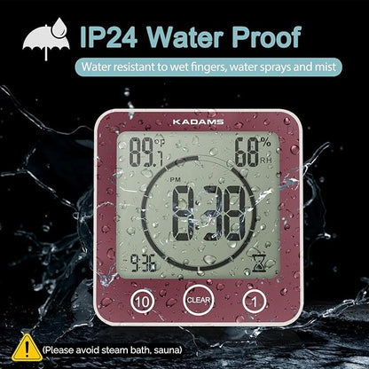 KADAMS Shower Clock Waterproof Bathroom Timer – Digital Wall Clock - Image 3