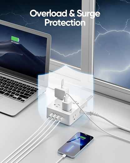 Surge Protector Power Strip, Olcorife 20ft Long Extension Cord - Image 4