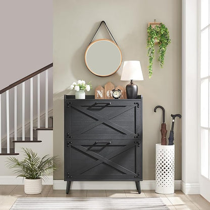 Shoe Storage Cabinet, Farmhouse Shoe Organizer - Image 8