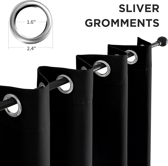 CUCRAF Blackout Curtains 96 Inch Length 2 Panels Set, Thermal Insulated - Image 2