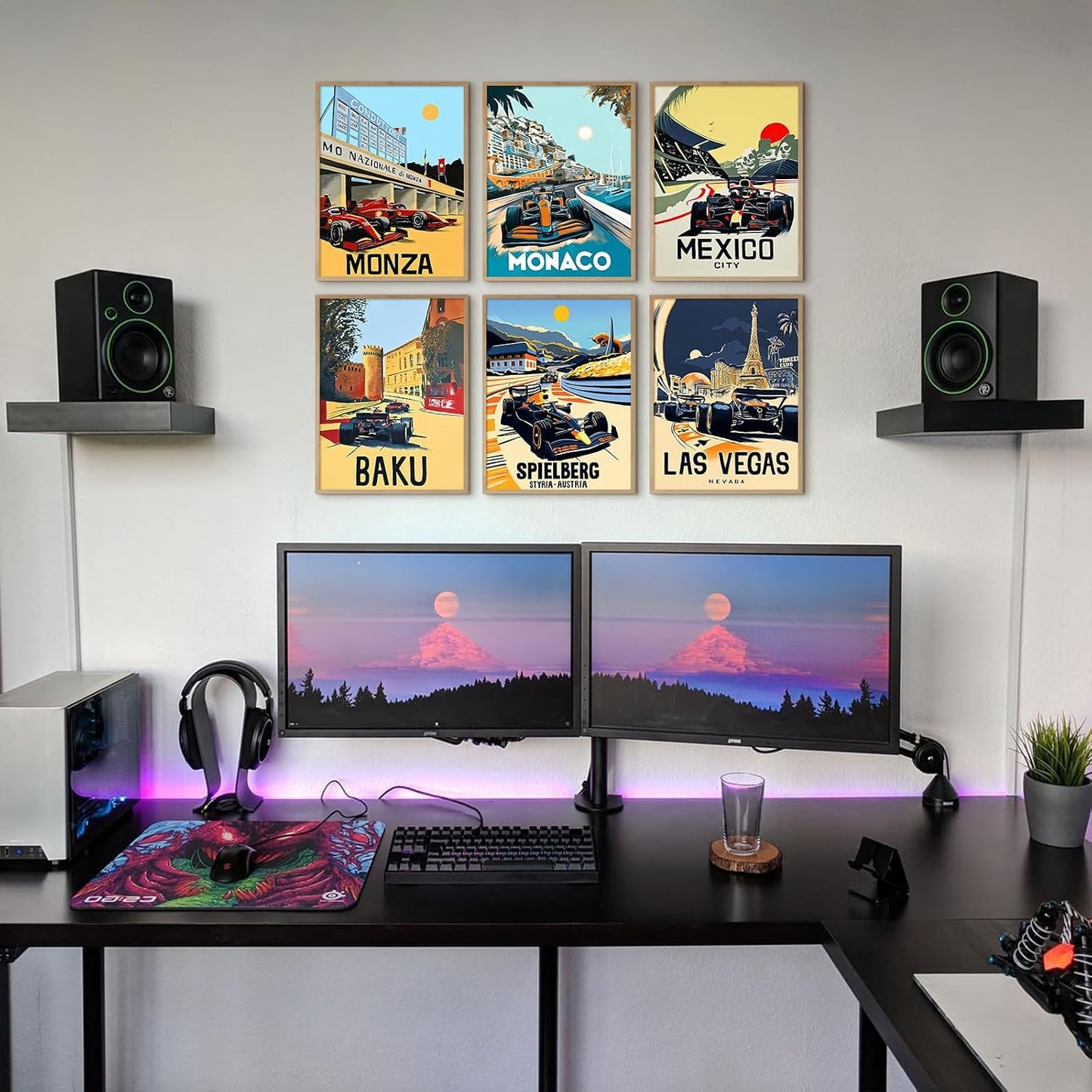Tocliky F1 Poster Race Car Wall Art F1 Room Canvas Wall Decor Racing Posters Race Car Prints Vintage Racing Aesthetic Pictures Artwork for Boys Men Room Bedroom 8x10 Inch Unframed Set of 6