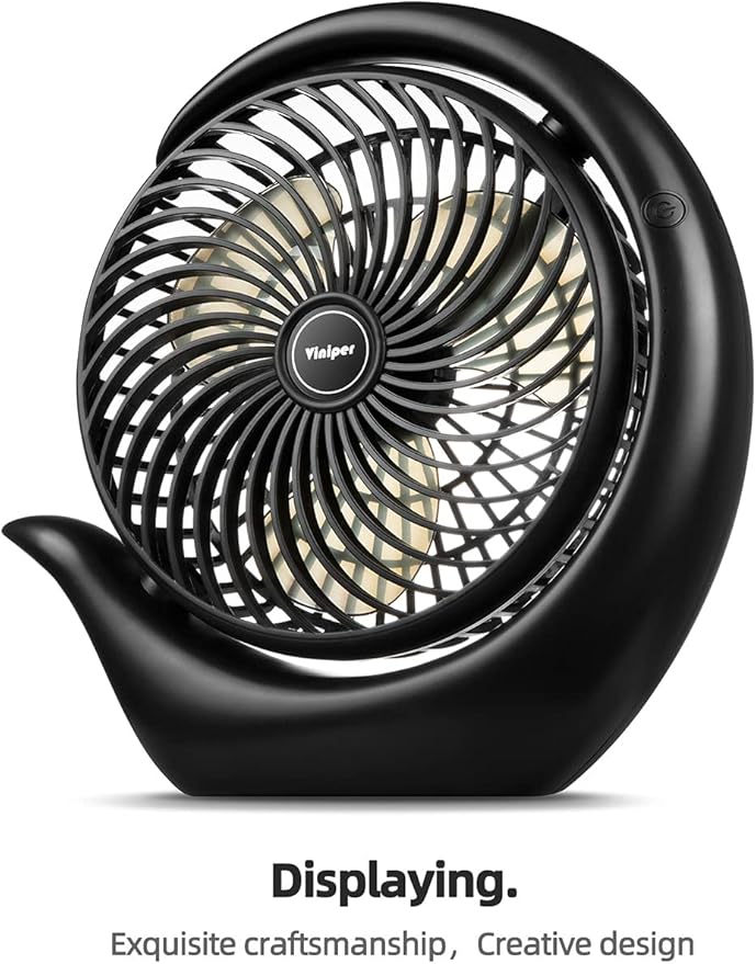 Viniper 8.7 inch Portable Rechargeable Fan, Small Table Fan : 180 Rotation and - Image 2