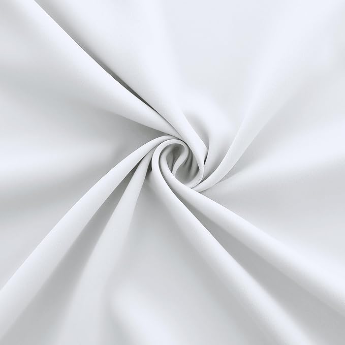 KOUFALL 132 Inch Curtains White Satin Polyester Not Linen Easy Sliding Grommet - Image 7
