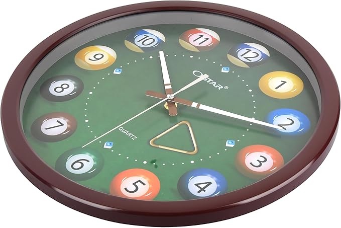 OSTAR Big Large Billiard Pool Ball Wall Clock, Battery Operated, Cue Hand - Image 5