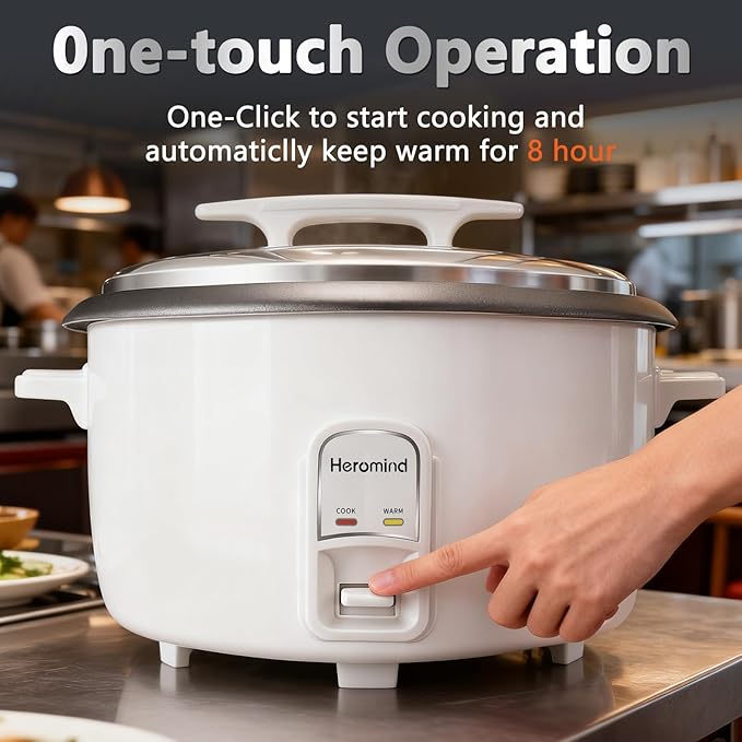 Commercial Rice Cooker, 90-Cup Rice Cooker, 16Qt / 18 L Large Rice Cooker - Image 3