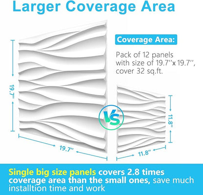 STICKGOO Wave Wall Panels for Interior Wall Decor, Paintable 3D Wall Decor - Image 3