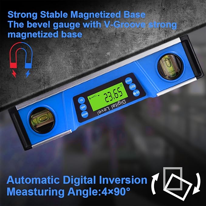 Digital Level and Protractor, 10 Inch IP54 Protected Electronic Bubble - Image 3