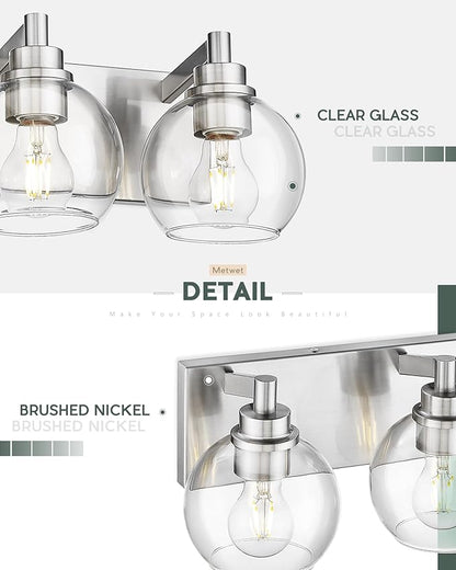 METWET Bathroom Light Fixtures, 4 Light Brushed Nickel Vanity Light, 26 Inch - Image 4