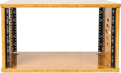 Sound Town DIY 6U Solid Carbonized Bamboo Studio Equipment Rack w/ 14.2" Depth - Image 3