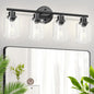 Guliaofo 4-Light Black Bathroom Light Fixtures, E26 Modern Vanity Lights by GuliaofoLights