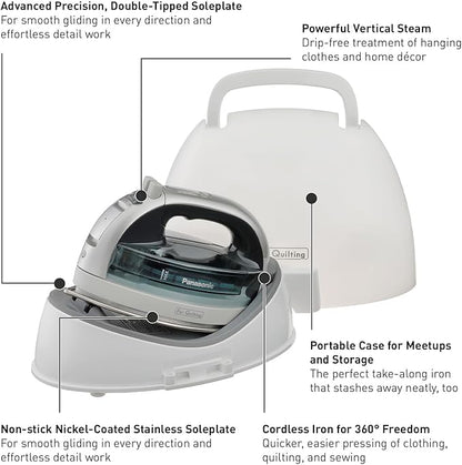 Panasonic NI-QL1100L Cordless Steam/Dry Iron, 1500W Wide Stainless Steel Plate - Image 8