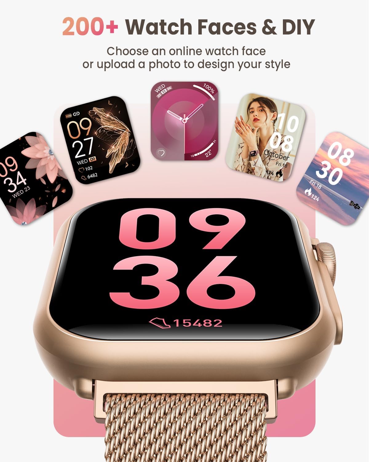 Smart Watches for Women,1.85"Fitness Trackers with Answer/Call,with 2 Bands