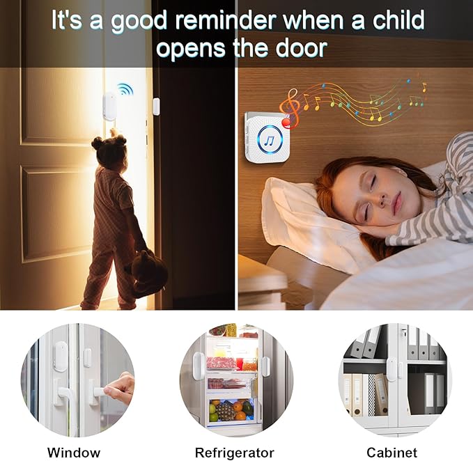 SanJie Door Chime, Wireless Door Chimes When Door Open Entry - Image 3