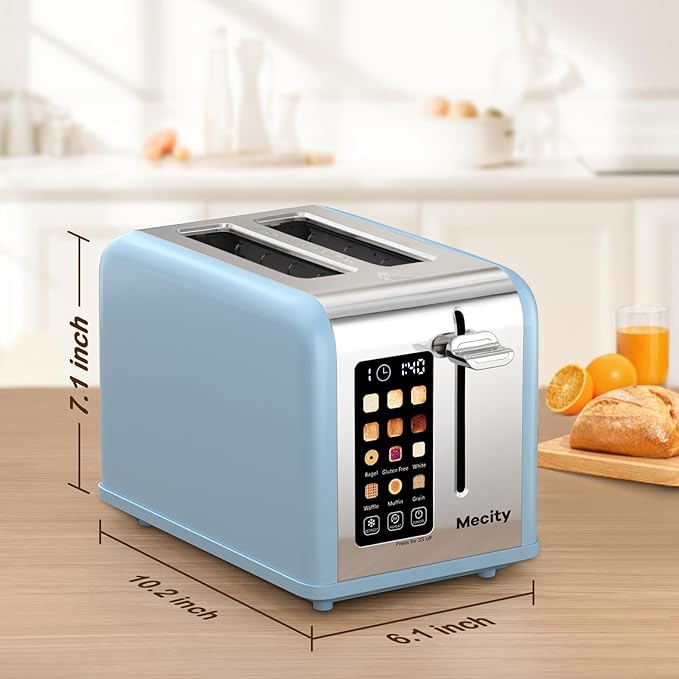 Mecity 2 Slice Touch Screen Toaster, 1.5" Wide Slot, Stainless Steel Smart - Image 8