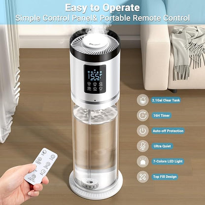 8L/2.1Gal Humidifiers for Bedroom Large Room - Image 3