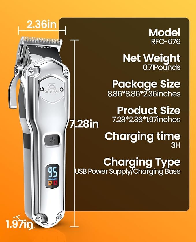 oneisall Dog Clippers for Grooming for Thick Heavy Coats/Low Noise Rechargeable - Image 8