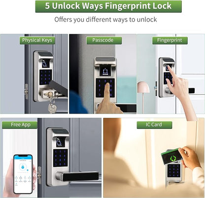 Harfo Smart Door Lock, Heavy Duty 5 in 1 Keyless Entry Door Lock, Full App - Image 3
