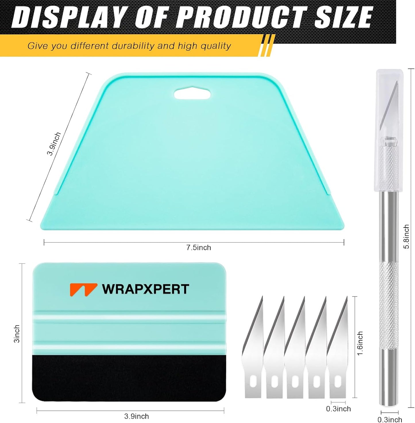 WRAPXERPT Wallpaper Smoothing Tool,Wallpaper Tool Kit for Peel and Stick Wallpaper Hanging,Vinyl Backsplash Tile,Bathroom,Window Film