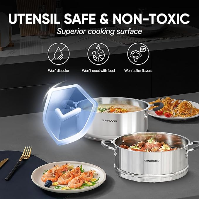 SUNHOUSE - 4.6 Quart Steamer Pots - Image 4