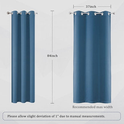 DUALIFE Blue Blackout Curtains Denim - Image 6