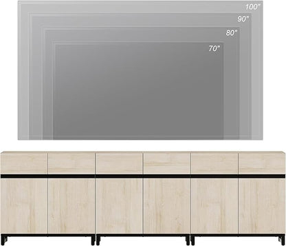 WAMPAT Modern TV Stand for TVs Up to 110 Inch, 3 in 1 Wood Entertainment Center - Image 5