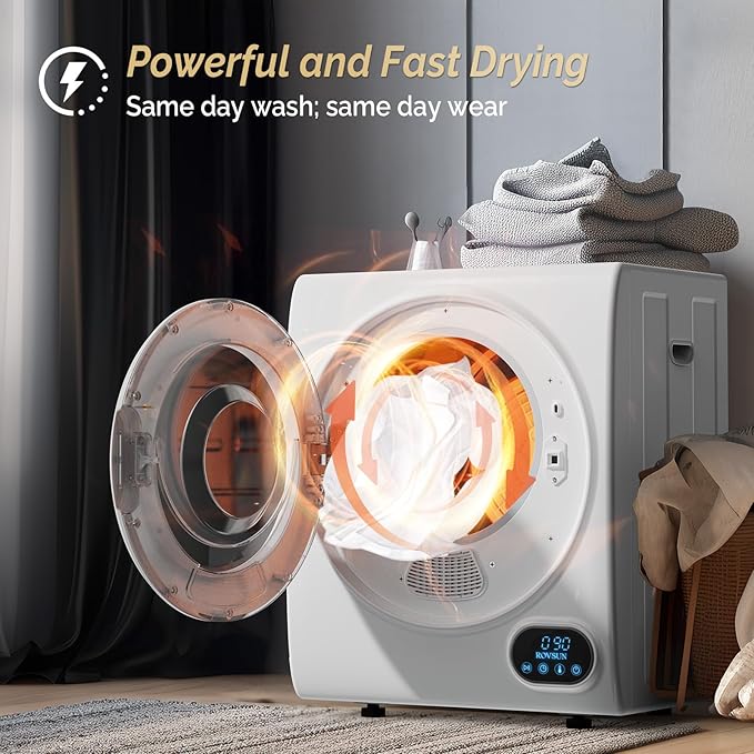ROVSUN Portable Clothes Dryer, 110V 850W High End Front Load Laundry Tumble - Image 2