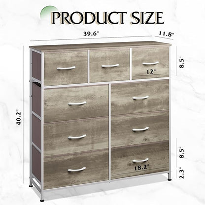 WLIVE 9-Drawer Dresser, Fabric Storage Tower - Image 3