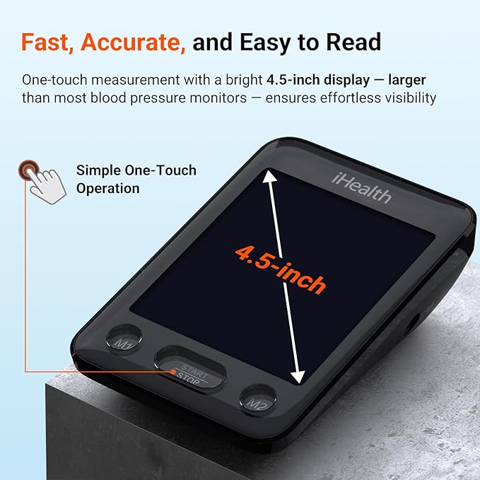 iHealth Accu Blood Pressure Monitor – 4.5" Large LCD, Clinically Accurate - Image 6