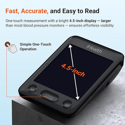 iHealth Accu Blood Pressure Monitor – 4.5" Large LCD, Clinically Accurate - Image 6
