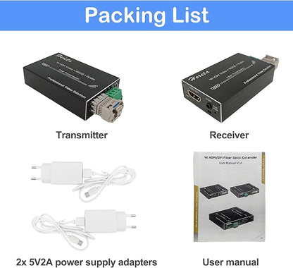 Hereta 4K HDMI Optical Video Extender 10.2Gbps Mini HD Fiber Converter - Image 7