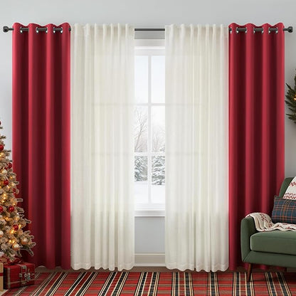 KOUFALL Red Curtains for Living Room - Image 2