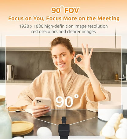TOUCAN 1080P HD Webcam with Built-in Noise-Cancelling Mic & Privacy Shutter – - Image 7