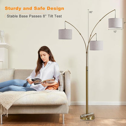 Fansdrick Gold Floor Lamps for Living Room, Super Bright Arc Floor Lamp - Image 8