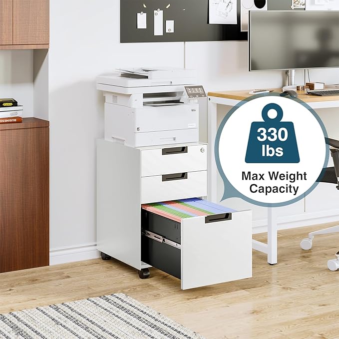 MIIIKO 3 Drawer Filing Cabinet - Image 6